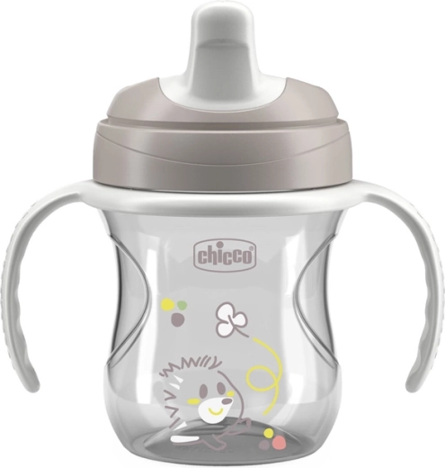 Vaso de entrenamiento Chicco con asas gris 200 ml, 6 m+
