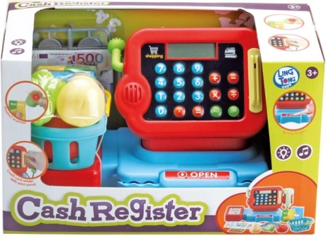 Caja registradora infantil con accesorios para jugar a la tienda