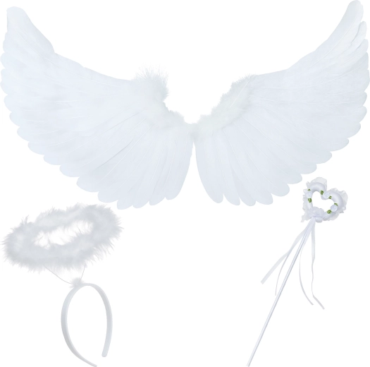 Alas de ángel Ruhhy con aureola y varita - set de 3 piezas