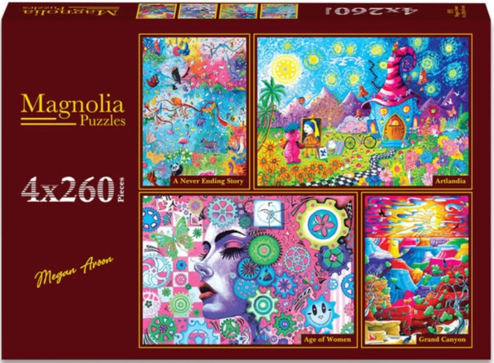 Puzzle Magnolia Historia infinita – mundo artístico, fuerza de las mujeres y Gran Cañón (4x260 piezas)