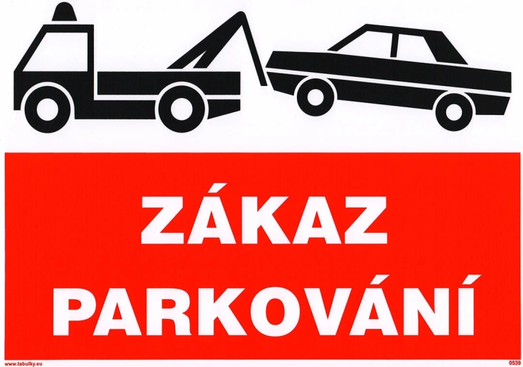 Cartel autoadhesivo – prohibido aparcar A4 (210 × 297 mm)