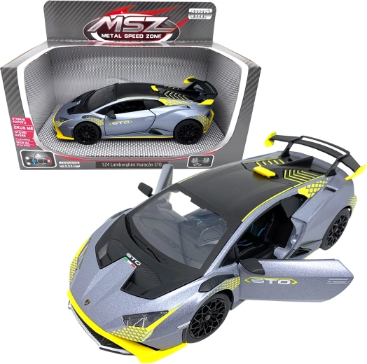 Modelo de metal 1:24 LAMBORGHINI Huracán STO gris plateado
