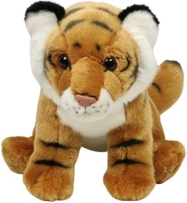 Tigre de peluche sentado marrón 25 cm