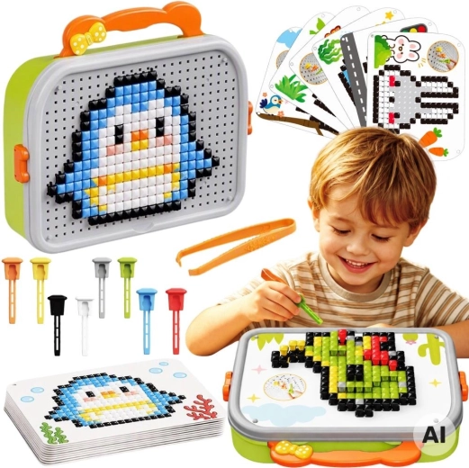 Rompecabezas de mosaico Montessori con clavijas de espuma Woopie, 493 piezas