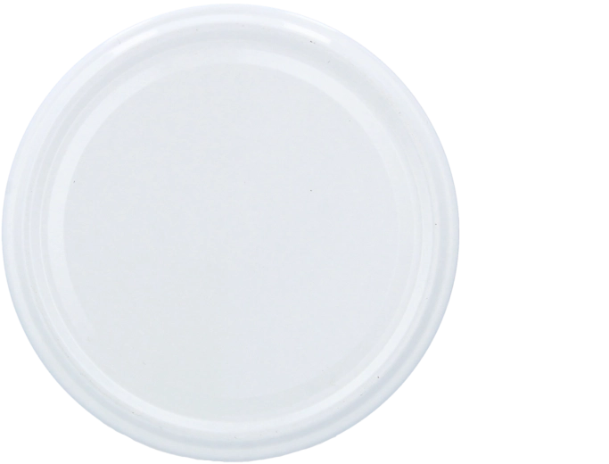 Tapa metálica blanca Twist-Off de 66 mm
