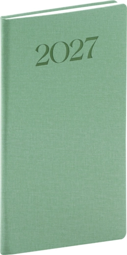 Agenda de bolsillo Notique Biella 2027 verde 9 × 15,5 cm