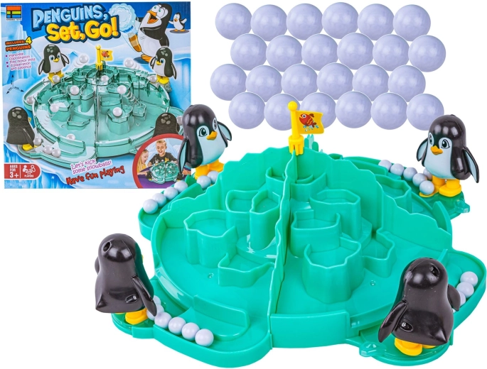 Futbolín de pingüinos – juego familiar de habilidad "Penguins, Set, Go!"