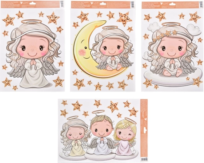 Lámina decorativa para ventana ángel en una nube 30 × 42 cm