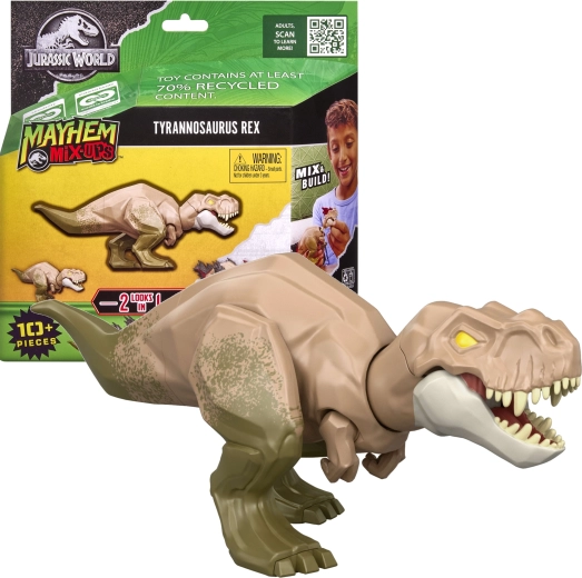 Mattel Jurassic World Mayhem mix-ups 2 en 1 figura de dinosaurio Tyrannosaurus rex