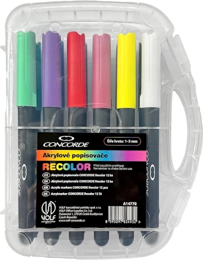 Rotuladores acrílicos CONCORDE Recolor, set de 12 uds