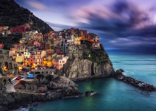 Puzzle ENJOY Manarola al atardecer, Cinque Terre, Italia – 1000 piezas