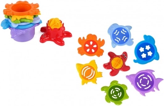 Vasos apilables para agua y arena – animales marinos, 7 piezas