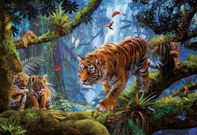 Puzzle Educa Tigres en el árbol 1000 piezas