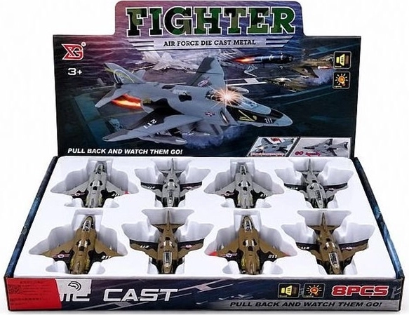 Avión militar de 15 cm con luz y sonido - 1 unidad