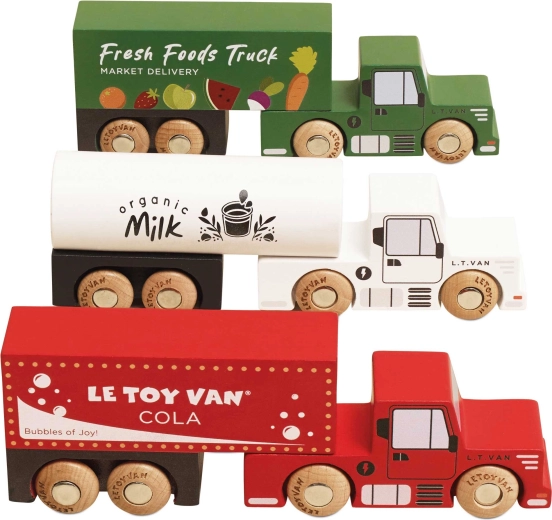 Le Toy Van juego de camiones de madera
