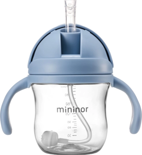 Mininor botella con pajita tritán sky blue - 1 pieza