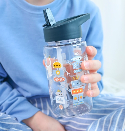 A Little Lovely Company botella infantil para beber Robots 450 ml