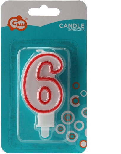 Vela de cumpleaños brillante número 6, 13 cm