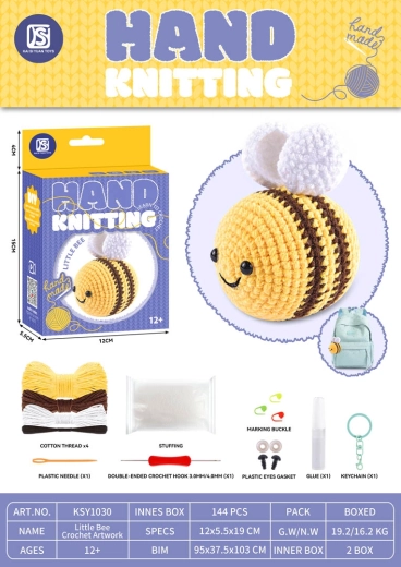 Kit creativo para hacer un peluche de abeja con hilo