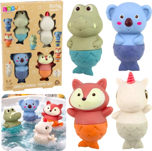 Set de juguetes de baño de animalitos hadas marinas, 4 piezas