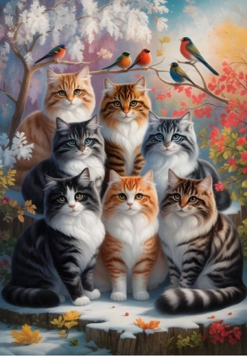Puzzle Alipson Invierno de gatitos 1000 piezas