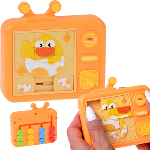 Rompecabezas sensorial de doble cara pollito – puzzle deslizante y laberinto de colores - 1 pieza