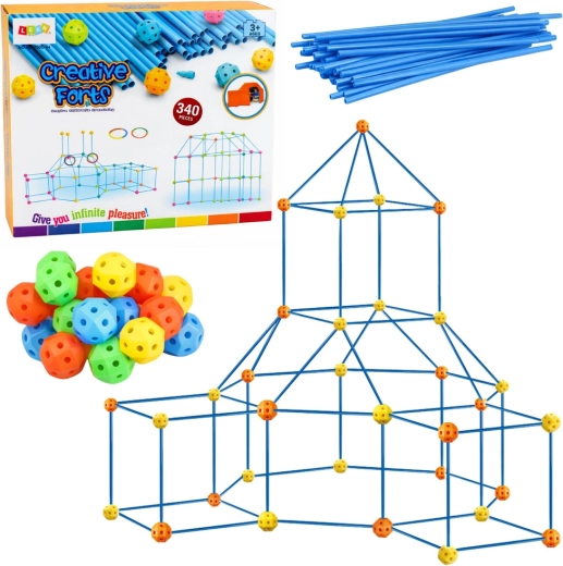 Kit de construcción creativo con tubos para estructuras 3D, 340 piezas