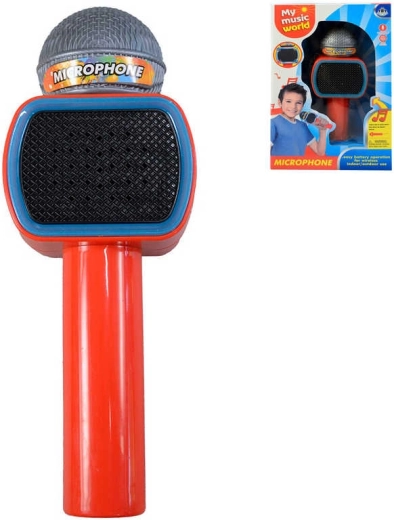 Micrófono de karaoke infantil con luz LED a pilas rojo - 1 pieza