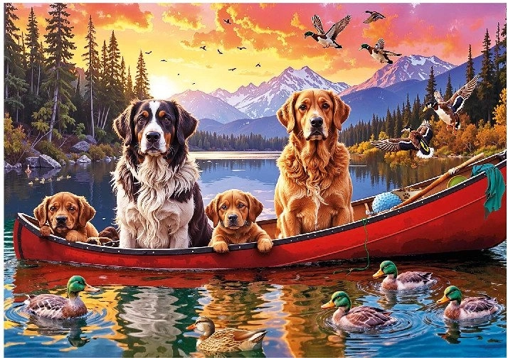 Puzzle Educa familia de perros en un barco 2000 piezas