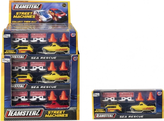 TEAMSTERZ set de rescate marítimo con lancha y remolque