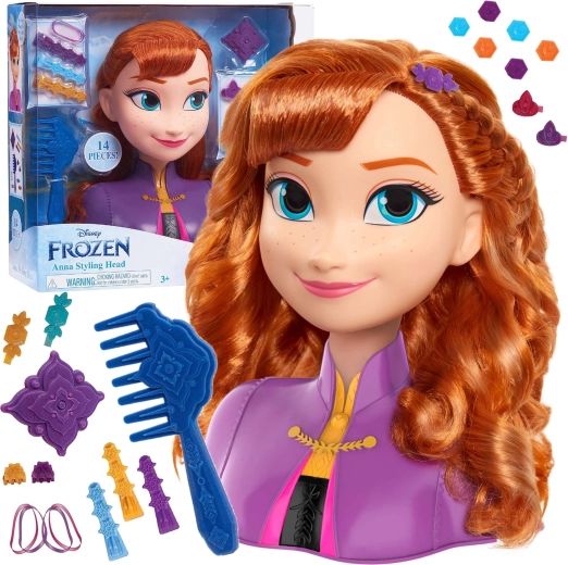 Disney Frozen cabeza para peinar de la princesa Anna con accesorios