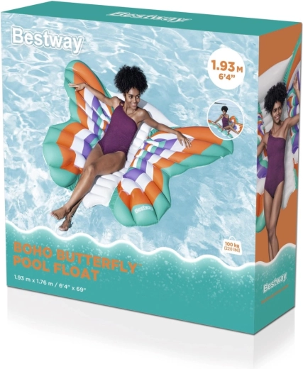 Colchoneta flotante inflable mariposa 193 × 176 cm