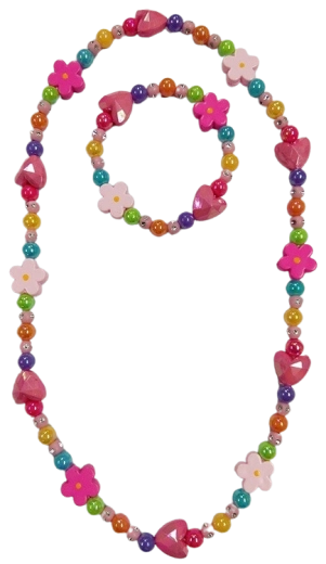 Set infantil de joyas de corazones y florecitas