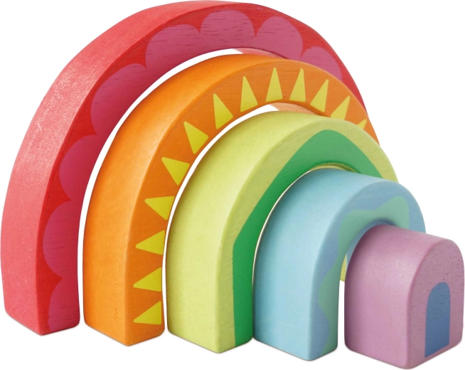Arcos apilables de madera arcoíris Montessori Le Toy Van