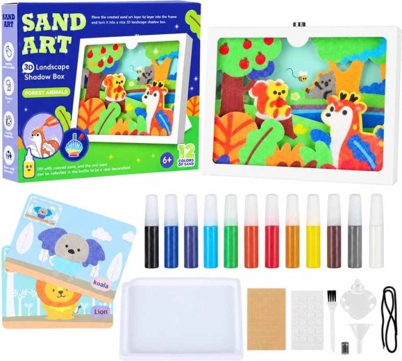 Set para pintar con arena en 3D: animales del bosque con iluminación LED