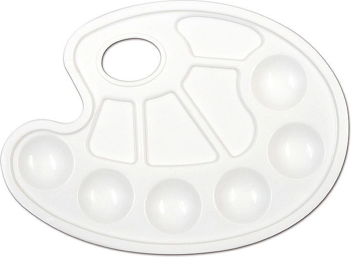 Paleta de pintor CONCORDE blanca, 10 pocillos