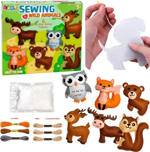 Kit creativo de costura en fieltro – animales del bosque DIY (6 uds)