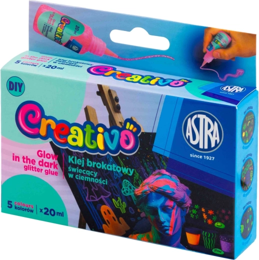 Pinturas de gel luminosas en la oscuridad para hacer pegatinas 5×20 ml ASTRA Creativo