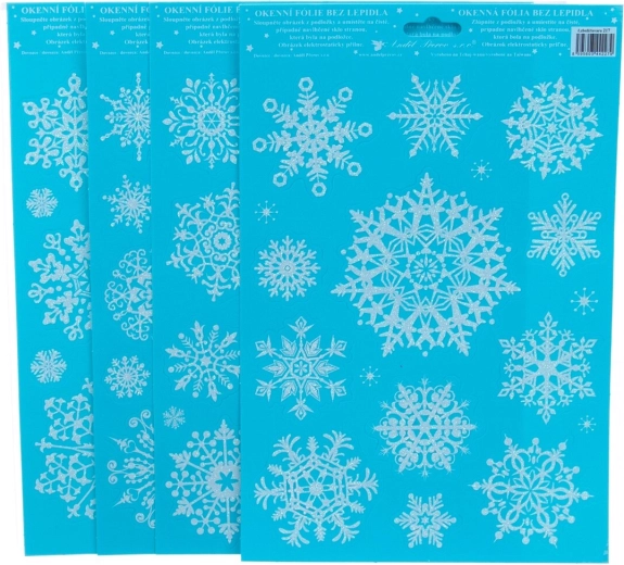 Lámina decorativa para ventana con copos de nieve y purpurina 20 × 30 cm (4 variantes)