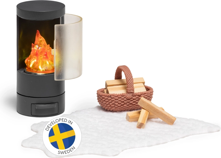 Lundby set con chimenea para casa de muñecas