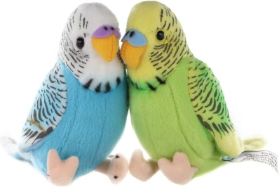 Periquito de peluche con sonido 12 cm