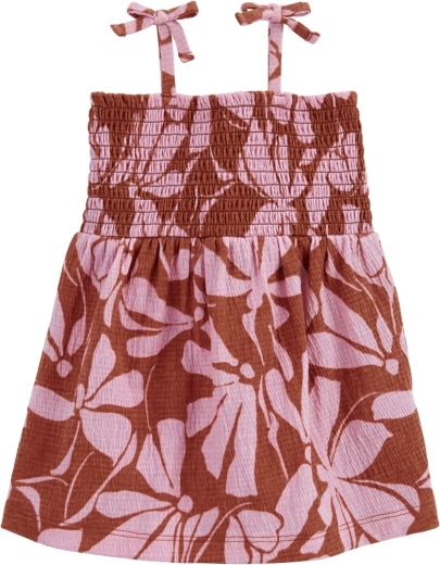 Vestido de algodón Carter’s con braguita brown floral para niña