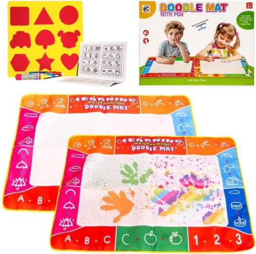 Alfombrilla educativa de dibujo y pintura con agua con rotuladores de agua 100 × 70 cm - 1 unidad