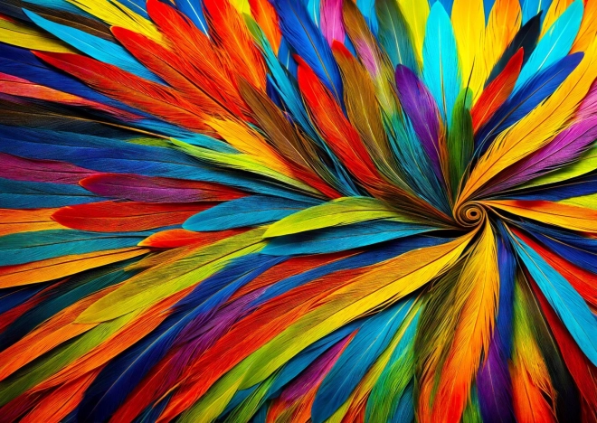 Puzzle Plumas de colores 1000 piezas