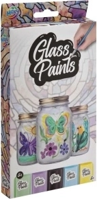 Set creativo de pinturas para vidrio con pincel