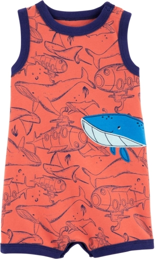 Mono de verano Carter's Orange whale para niños – 6m