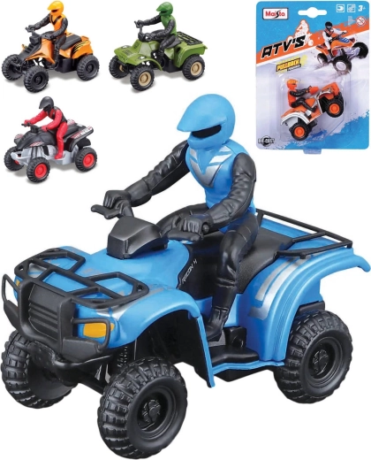 Cuatrimoto ATV metálica Maisto con piloto 1:75 con mecanismo de retroceso (pull-back) - 1 pieza