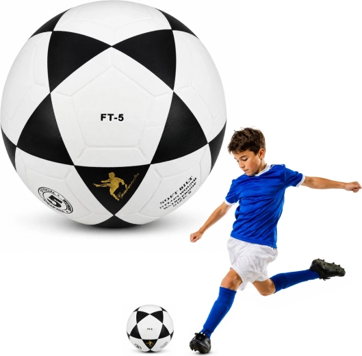 Balón de fútbol de entrenamiento Milasa talla 5, 22 cm, blanco y negro