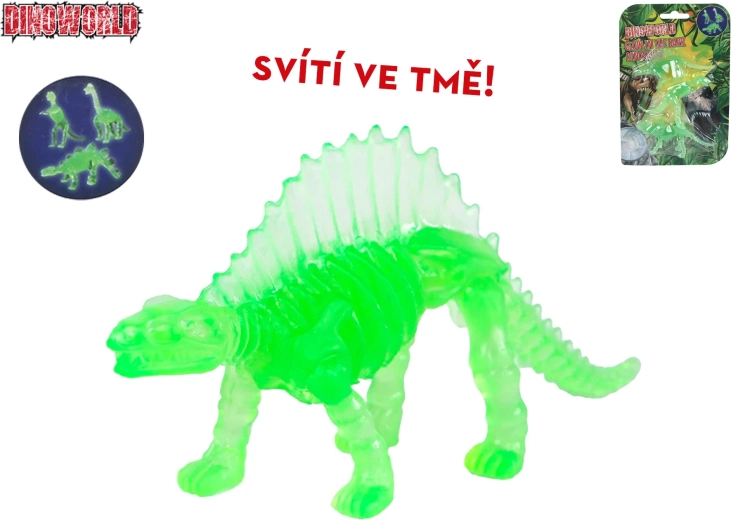 Dinoworld figuras de dinosaurios que brillan en la oscuridad 8–9 cm, set de 3 uds.
