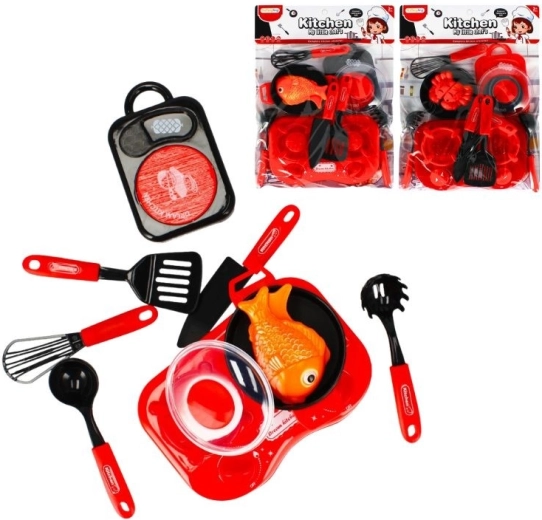 Cocinita infantil – hornillo con dos placas y accesorios (2 variantes)